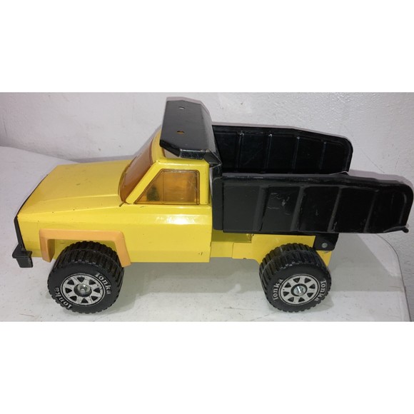 Vintage 1983 Tonka Pickup Dump Truck (Steel) 51070 Yellow Black + Action Figure - Picture 4 of 12